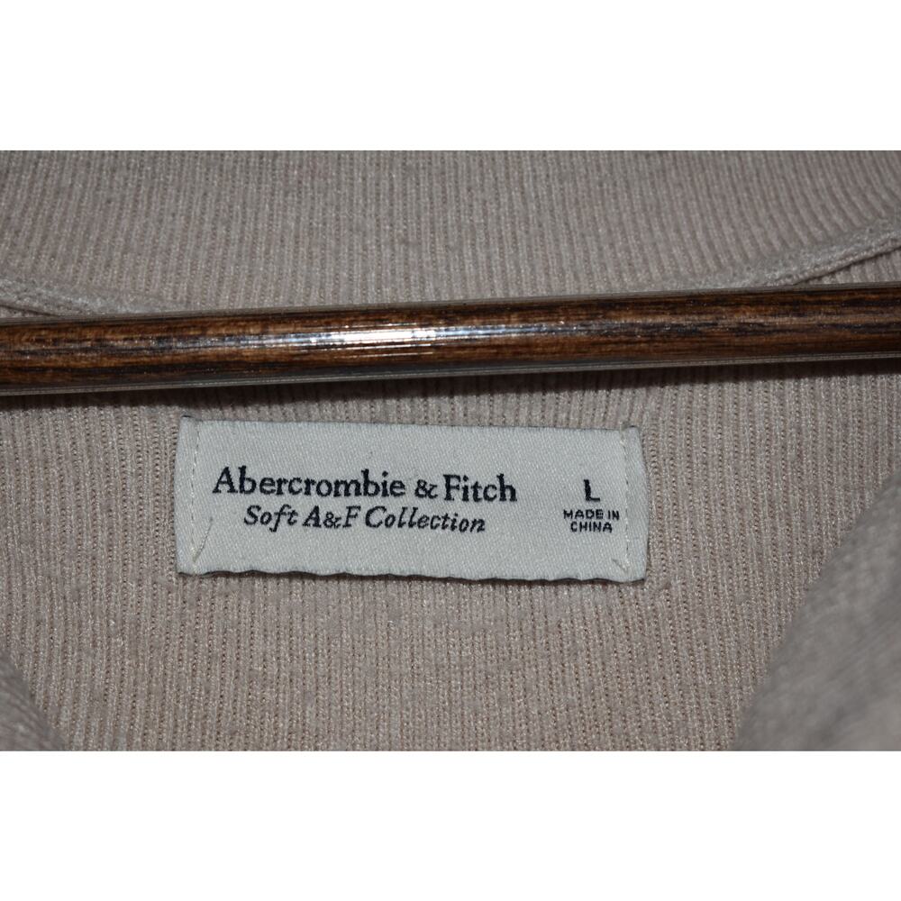 Abercrombie & Fitch Cream Soft 1/4 Zip Knit Top Size L - Picture 3 of 4